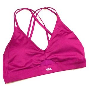 VSX SPORT • Sexy Double Strap Magenta Sports Bra